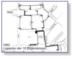 1882 - Lageplan der 16 Bogenlampe auf dem Rathausmarkt und der Börse