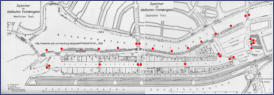 1888 Sandthorquai - Lage der Bogenlampen